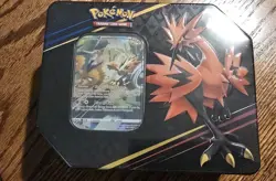 POKEMON TCG CROWN ZENITH TIN [GALARIAN ZAPDOS] FACTORY SEALED - Image 1