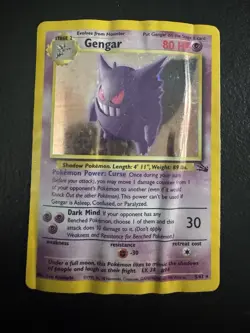 Pokemon Gengar 5/62 fossil holo Rare 80HP DMG - Image 1