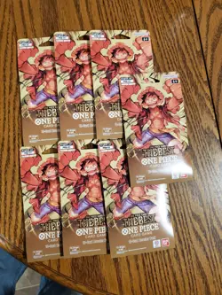 One Piece Sleeved Premium Booster Pack Lot Of 7 Packs PRB-01 English - Image 1