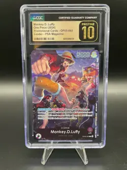 2024 One Piece Monkey D Luffy PSA Promo English Leader OP05-060 CGC Pristine 10 - Image 1