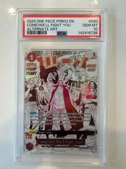 2025 One Piece PRB02 #020 Come On!! We’ll Fight You Alternate Art PSA 10 🔥 - Image 1