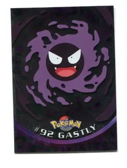 Pokemon Topps 2000 TV Animation Series 2 Foil Card #92 Gastly - Image 1