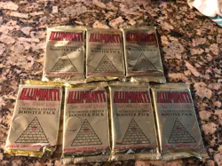 Illuminati New World Order Unlimited Booster Pack 7 Sealed Packs 16 Cards/Pack - Image 1