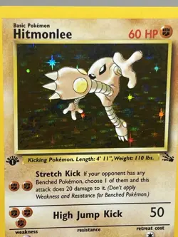 Pokemon TCG Hitmonlee Fossil Holo Rare Card 7/62 WOTC 1st Edition NM - Image 3
