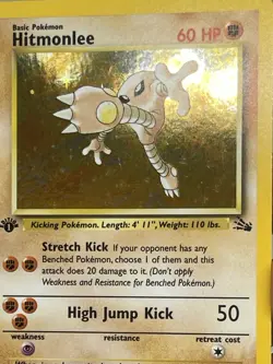 Pokemon TCG Hitmonlee Fossil Holo Rare Card 7/62 WOTC 1st Edition NM - Image 4