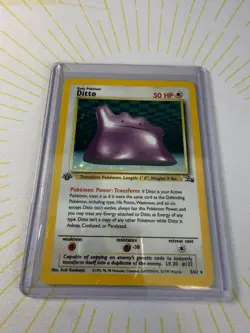 Ditto 3/62 1st Edition Holo Rare Fossil WOTC Pokemon Card NM/LP ✨ - Image 3