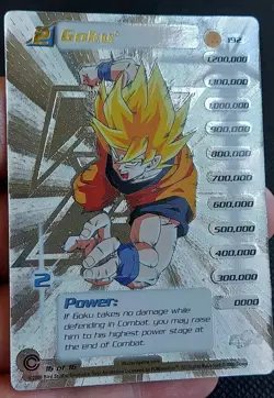 GOKU SILVER HOLO FOIL CARD DRAGON BALL Z #192 16/16 SCORE 2000 - Image 1