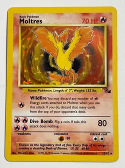 * Pokemon TCG Moltres 12/62 Fossil Holo Rare Basic Wotc Card - Image 1