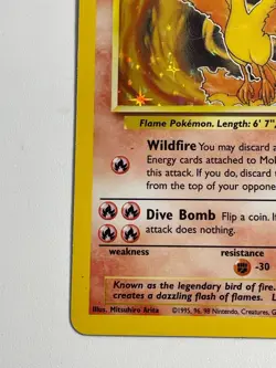* Pokemon TCG Moltres 12/62 Fossil Holo Rare Basic Wotc Card - Image 4