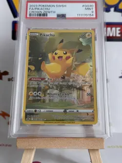 Pokemon Pikachu TCG Crown Zenith Galarian Gallery Holo Card GG30/GG70 PSA 9 Mint - Image 2