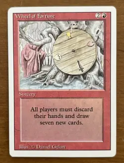 Wheel of Fortune MTG Revised Edition Card Lightly Played Condition - Image 1