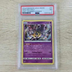 RARE COSMOS PSA 7 NM Giratina 97/214 Sun & Moon Lost Thunder Holo Pokemon Card - Image 2