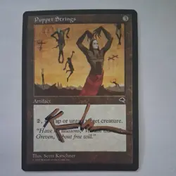 MTG Puppet Strings Signed in Gold and Black Tempest Artifact Uncommon - Image 1
