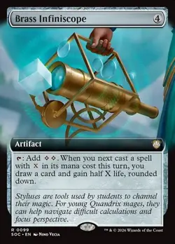 Brass Infiniscope x1 Extended Art Secrets of Strixhaven SOC NM MTG - Image 1