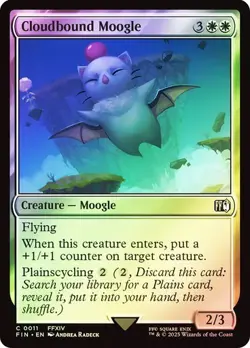 NM Foil Cloudbound Moogle, MTG, Final Fantasy, Magic the Gathering, 11 - Image 1