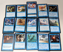 Vintage 1990s Magic the Gathering MTG Blue Green Trading Card Game TCG 223 Lot - Image 3