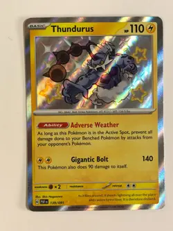 Pokemon TCG Paldean Fates Shiny Thundurus 139/091 Near Mint - Image 1