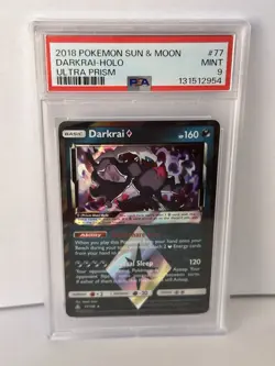 2018 Pokemon Sun & Moon Ultra Prism Darkrai Holo #77 PSA 9 - Image 1