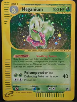 Meganium 018/165 Expedition Base Set Holo Rare Pokemon TCG Nintendo e-reader MP - Image 1
