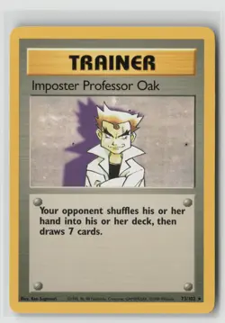 IMPOSTER PROFESSOR OAK 73/102 BASE SET NON HOLO RARE POKEMON TCG LP - Image 1