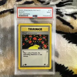 2000 Pokemon Team Rocket Sleep! Trainer 1st Edition #79/82 PSA 9 - Image 1