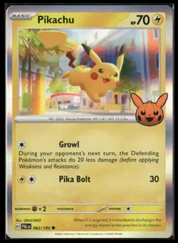 Pikachu Trick or Trade BOOster 2023 062/193 Common Holo Holo Pokemon Near Mint - Image 1