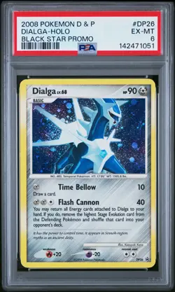 2008 POKEMON DIAMOND & PEARL BLACK STAR PROMO #DP26 DIALGA-HOLO PSA 6 - Image 1
