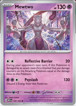 Mewtwo 150/165 Holo Rare Scarlet & Violet 151 Pokemon Near Mint NM - Image 1