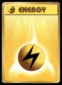 Lightning Energy Base Set Japanese Pokemon Card ~ Heavy Play - Image 1