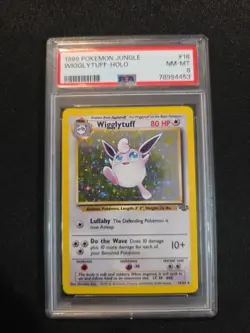 1999 Wigglytuff Holo Card Pokemon Jungle Set Unlimited 16/64 PSA 8 NM - Image 1