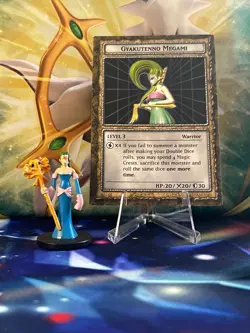 Yugioh Dungeon Dice Monsters DDM Gyakutenno Megami Figure + Card B2-05 - Image 1