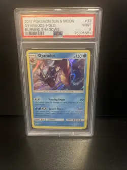 PSA 9 Gyarados Holo #33 2017 Pokemon Sun & Moon Burning Shadows MINT Graded Card - Image 1