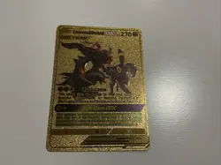 Pokemon Umbreon & Darkrai GX Tag Team Gold Foil Fan/Display Art Card - Image 1