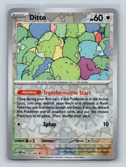 Ditto Reverse Holo MP 132/165 Scarlet & Violet 151 Pokemon Card LP - Image 1
