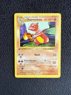CHARMELEON Pokemon Card - WOTC - 1st Edition - Base Set Shadowless 24/102 MP/HP - Image 1