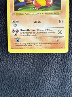 CHARMELEON Pokemon Card - WOTC - 1st Edition - Base Set Shadowless 24/102 MP/HP - Image 2