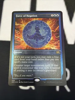 MTG Double Masters 2022 Force of Negation Foil Etched - Image 1