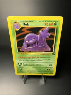 Muk 28/62 NM-LP- Fossil- Non Holo Rare- Vintage Pokemon Trading Card Game- WOTC - Image 1