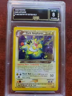 Dark Ampharos Neo Holo Pokemon Card Base WOTC PSA BGS GMA 8 NM - Mint - Image 1