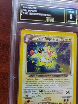 Dark Ampharos Neo Holo Pokemon Card Base WOTC PSA BGS GMA 8 NM - Mint - Image 2