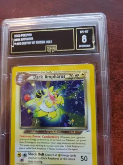 Dark Ampharos Neo Holo Pokemon Card Base WOTC PSA BGS GMA 8 NM - Mint - Image 4
