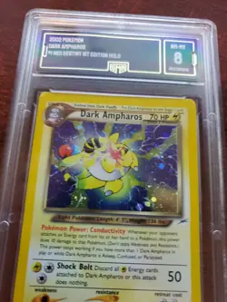 Dark Ampharos Neo Holo Pokemon Card Base WOTC PSA BGS GMA 8 NM - Mint - Image 5