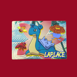 LAPRAS (LAPLACE)--JAPANESE MEIJI EMBOSSED PROMO FOIL POKEMON CARD - Image 1