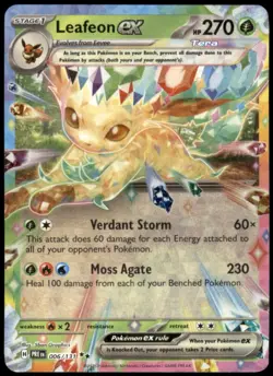 Leafeon ex 006/131 SV: Prismatic Evolutions Double Rare Holofoil NM Pokemon TCG - Image 1