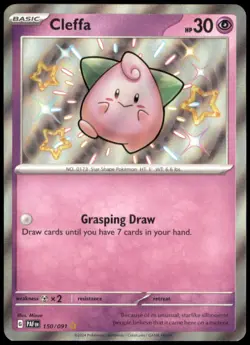 Cleffa 150/091 SV: Paldean Fates Shiny Rare Holofoil NM Pokemon TCG - Image 1