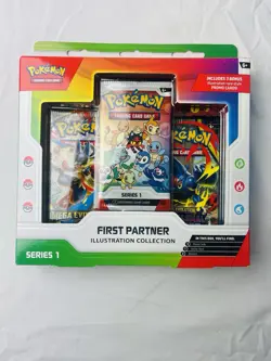 Pokemon TCG First Partner Illustration Collection Series 1 Box Promo Booster - Image 1