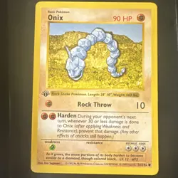 WotC Pokemon TCG Onix 056/102 Base Set Shadowless 1st Ed Regular 90HP VNT 1999 - Image 1