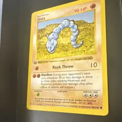 WotC Pokemon TCG Onix 056/102 Base Set Shadowless 1st Ed Regular 90HP VNT 1999 - Image 3