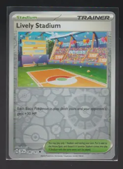 LIVELY STADIUM 180/191 UNCOMMON SURGING SPARKS POKEMON REVERSE HOLO NEAR MINT - Image 1
