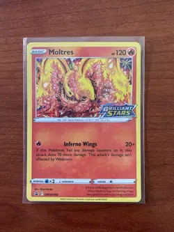 Moltres SWSH185 MINT Promo Stamped 2022 Brilliant Stars Black Star Pokemon TCG - Image 1